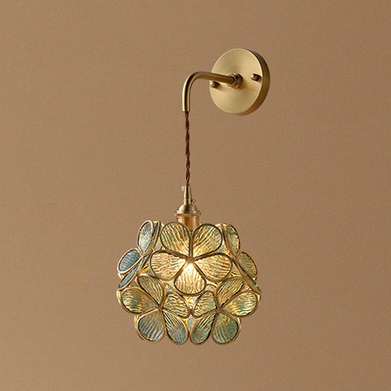 Moderner Blumenwandmontierhellglas 1 Leichte Wandmontagelampe
