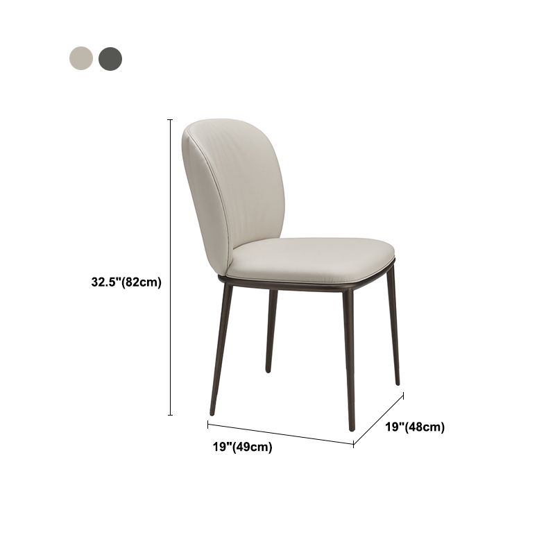 Modern Dining Chairs Armless Dining Chairs with Metal Legs for Kitchen
