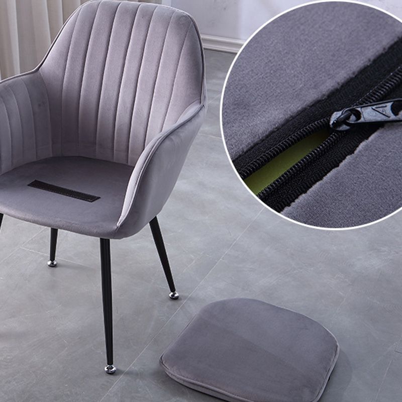Sewn Pillow Back Chair with Flared Arms and Basic Four Legs for Apartment