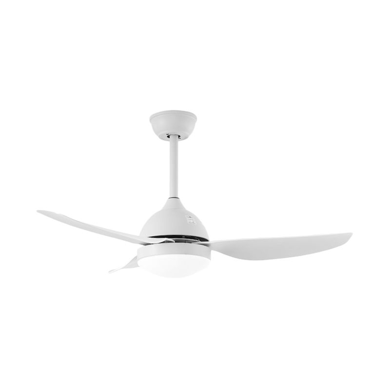 42" Wide Pine Cone Metal Hanging Fan Light Modernist White/Blue LED Semi Flush Mounted Lamp with 3 Blades