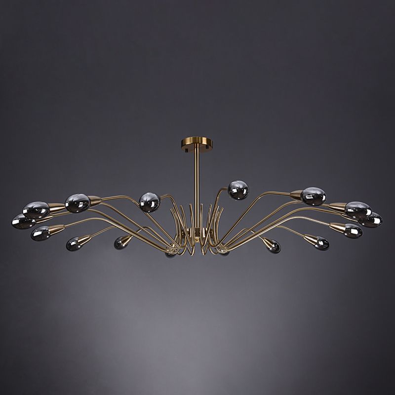 Lámpara de lámpara de lámpara de estilo posmoderno lámpara colgante de vidrio dorado para sala de estar