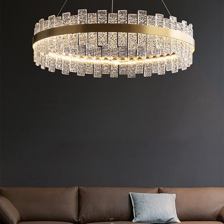 Lichte luxe stijl kroonluchter verlichtingsarmaturen cirkelvormige kristal LED -plafond kroonluchter