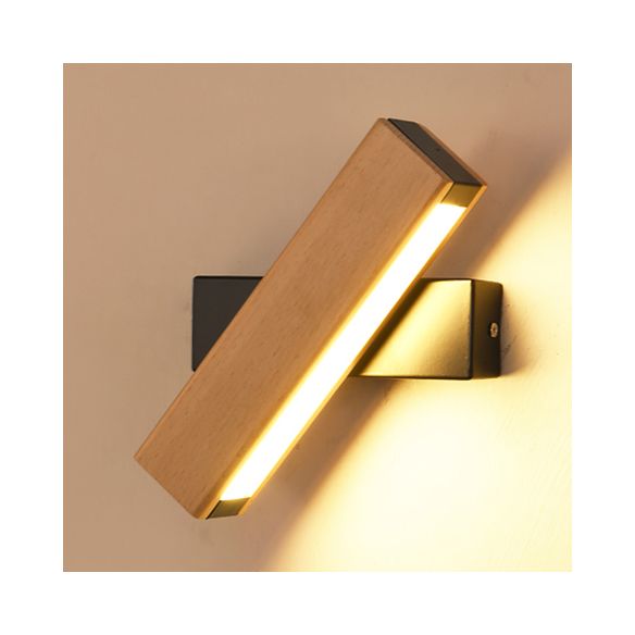 Lampada da parete a parete lineare bianca/nera rotabile moderna leggera lettura in legno in legno in lettura in luce calda/bianca/naturale