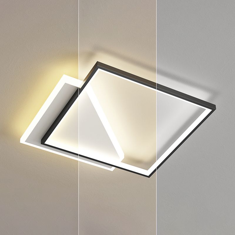 Luz del techo geométrico de la luz del techo de la luz moderna 2 luces de montaje del montaje en negro
