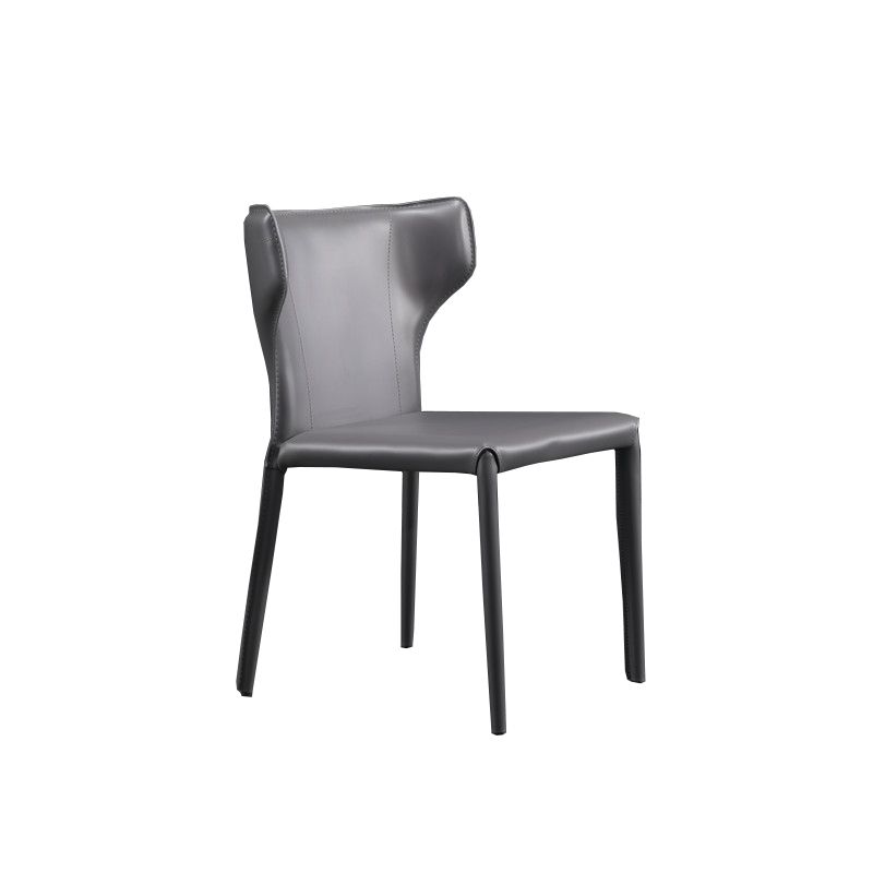 Faux Leather Armless Dining Chairs Modern Wingback Side Chair