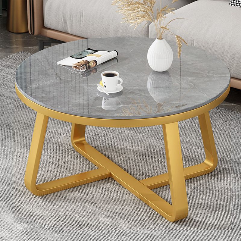 Slate Single Coffee Table Frame Round Coffee Table for Living Room