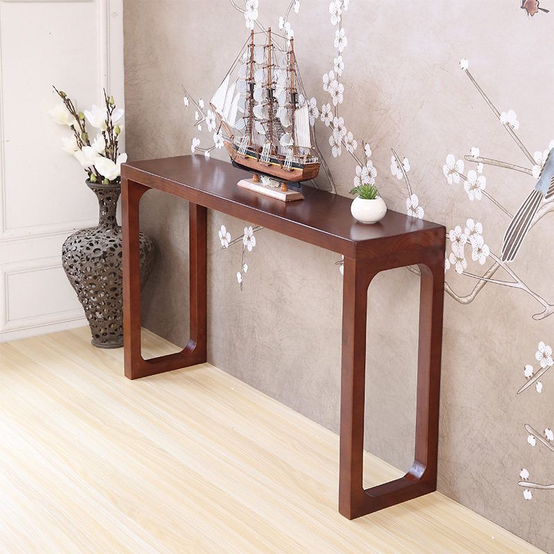 Mid-Century Modern Rectangle Console Accent Table Antique Finish Console Sofa Table