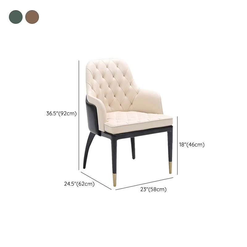 Modern Style Parsons Chair Home Solid Wood Legs Dining Arm Chair