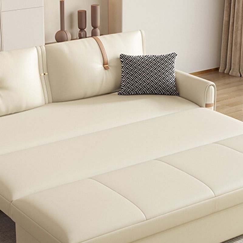 32" Wide Glam Sleeper Sofa Leather Pillow Included Sleeper Sofa