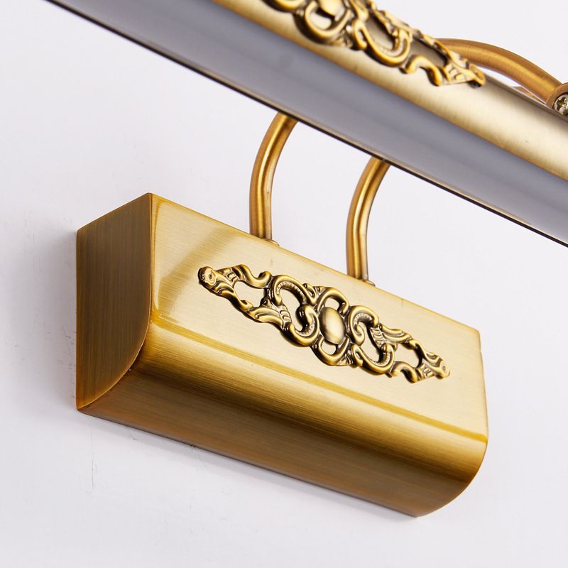 Gold Electroplate Metal LED Wall Light in Traditional Style Acrylic Linear Wall Lamp for Bathroom