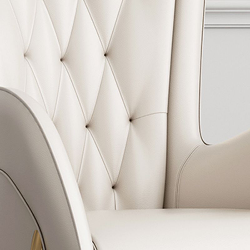 Chaises de salle à manger en cuir et velours, fauteuil de salle à manger à dossier haut de style Glam