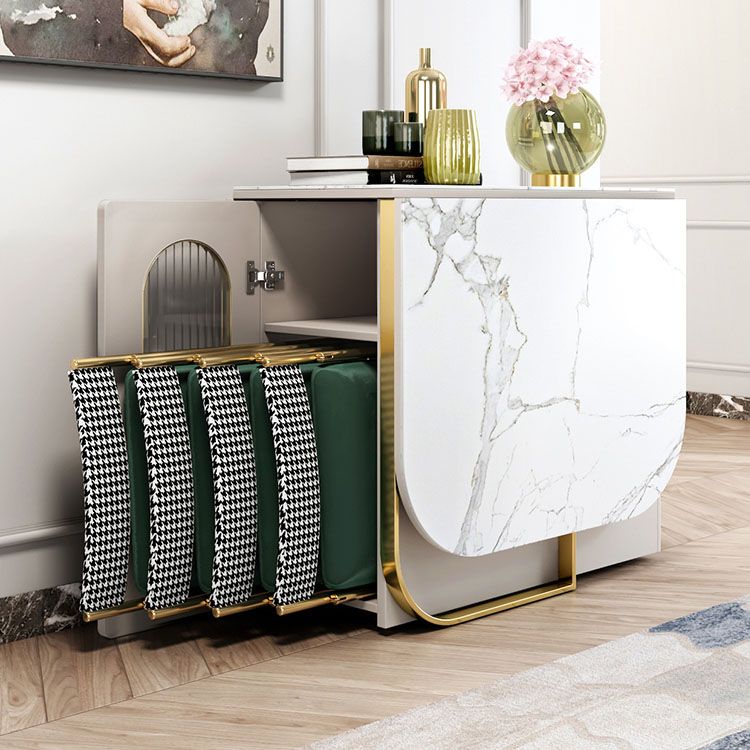 Modern Dining Set 1/3/5 Pcs Folding Table with Dining Upholstered Chairs