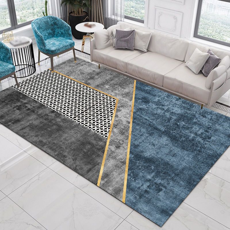 Luxury Area Carpet Modern Indoor Rug Non-Slip Backing Polyester Carpet for Living Room