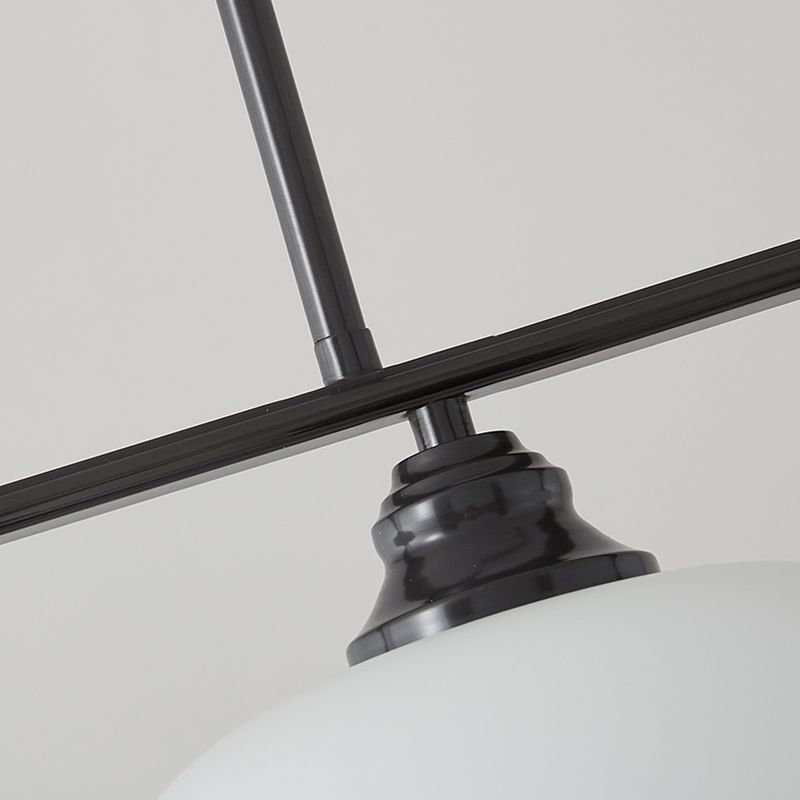 Modern Metal Pendant Light Persimmon Shape Island Light with Glass Shade for Living Room