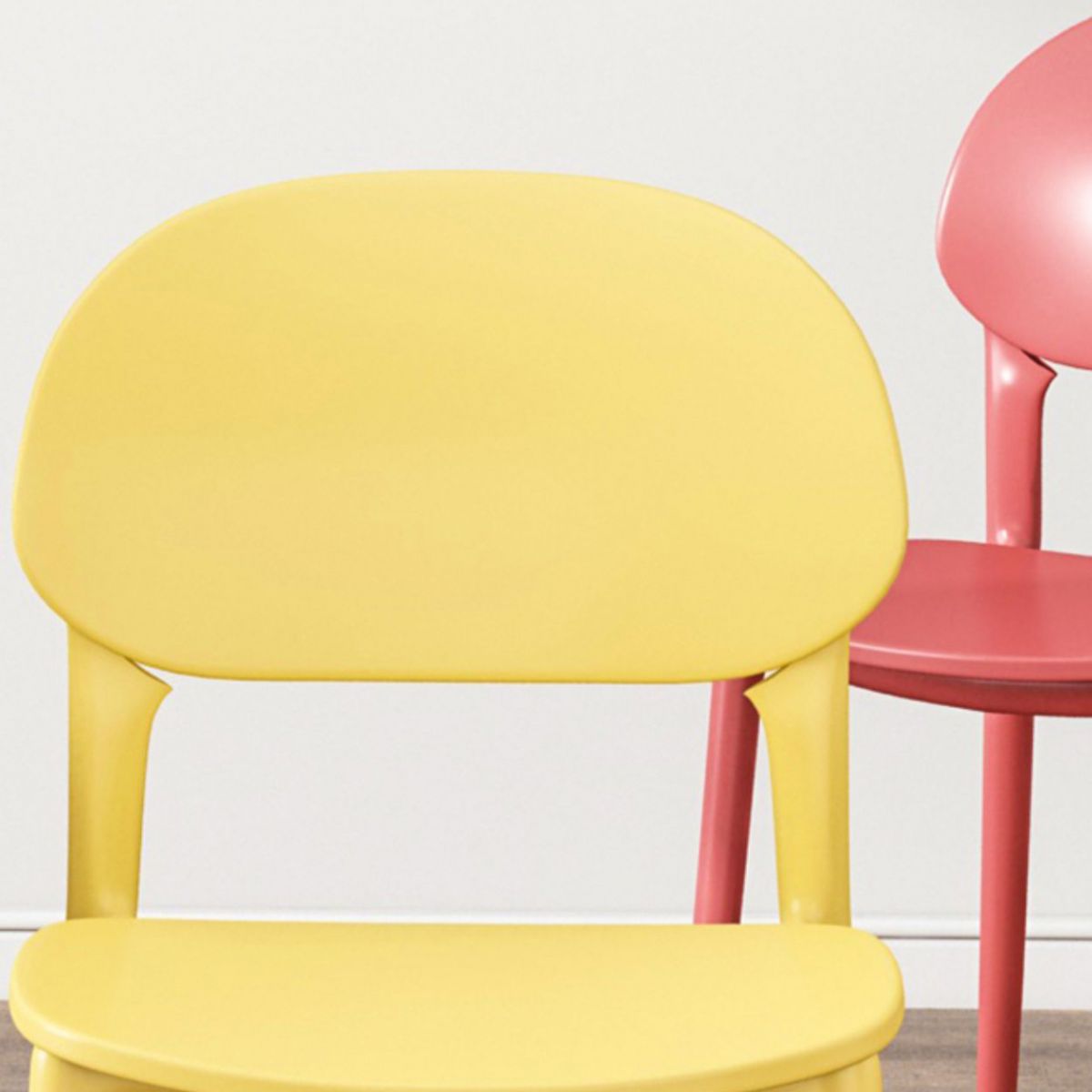 Plastic Scandinavian Armless Chair Kitchen Dining Room Open Back Chair