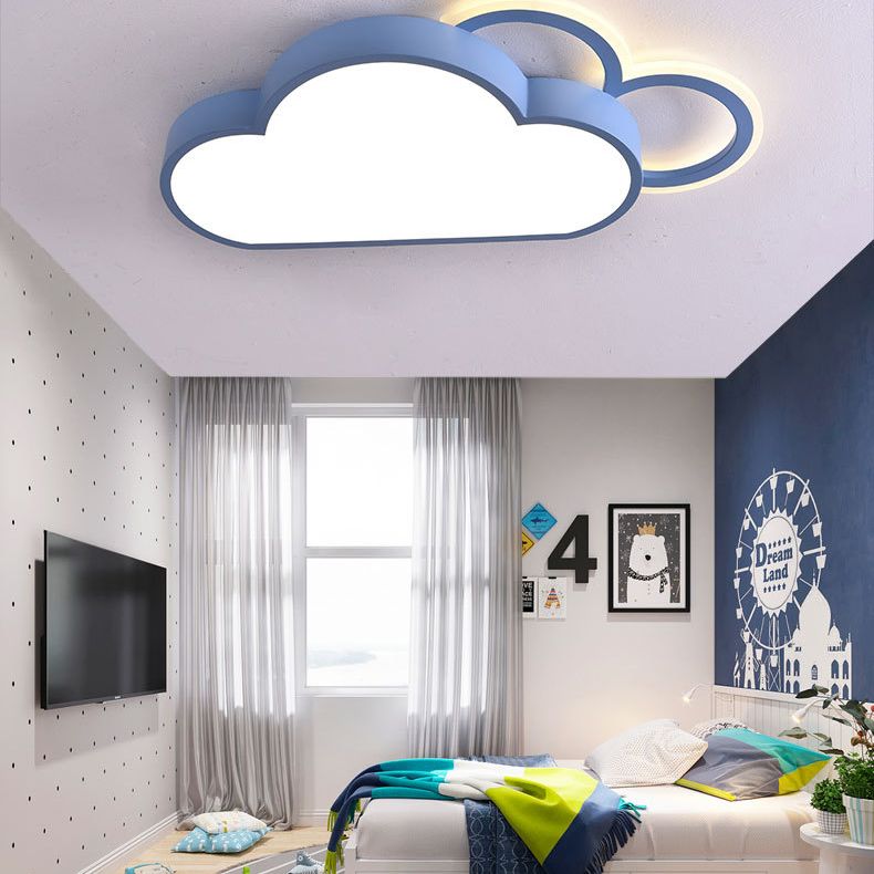 LED Flush Mount Ceiling Light Cartoon Acrylic Ceiling Mount Chandelier for Bedroom