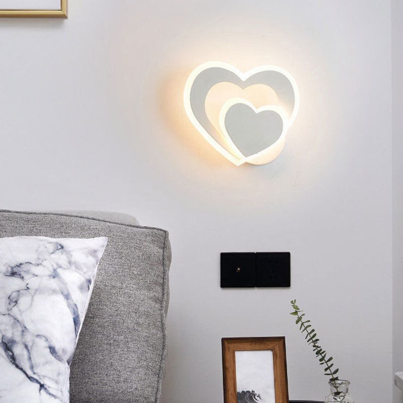 Contemporary Style Metal Wall Light Geometric LED Wall Sconce for Living Room