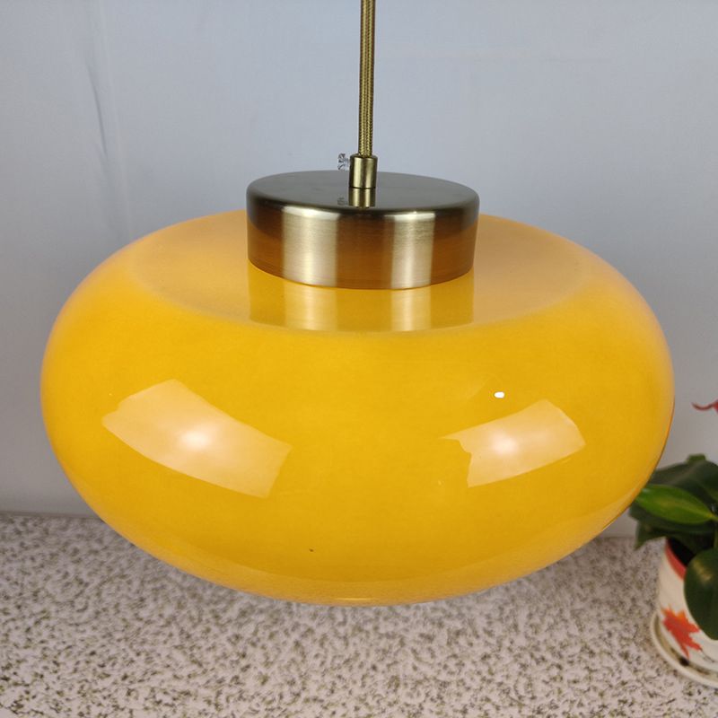 Modern Ceiling Lamp Household Flush Mount Light Fixture with Colorful Glass Shade