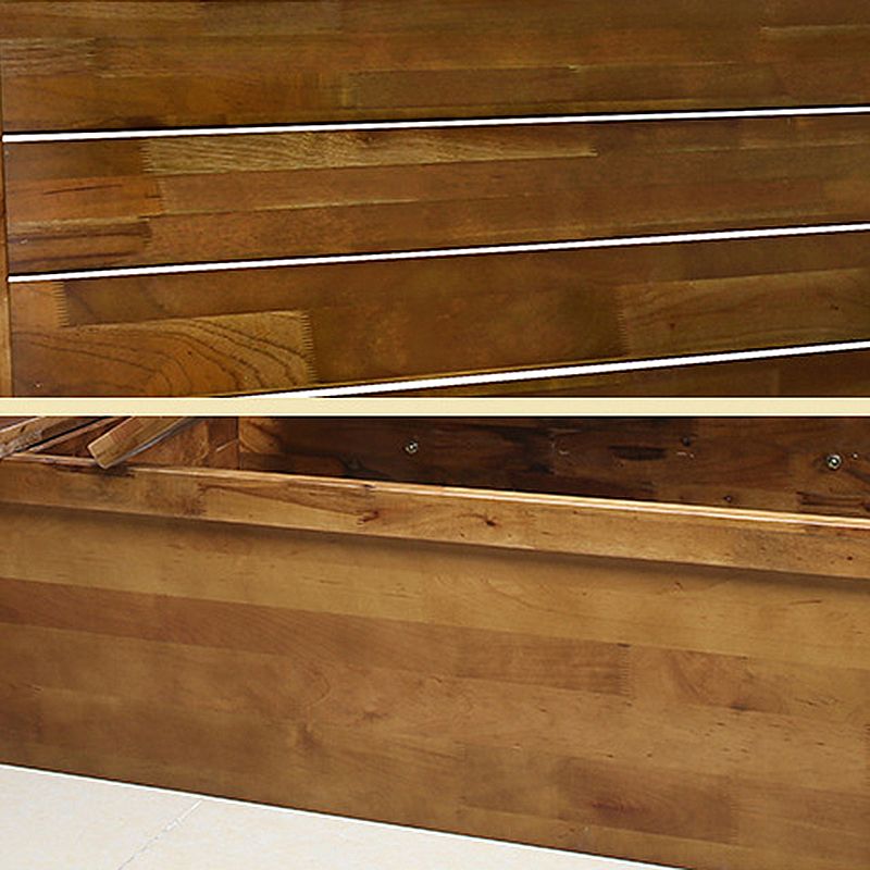 Traditional Solid Wood Standard Rectangular Open-Frame Headboard Bed