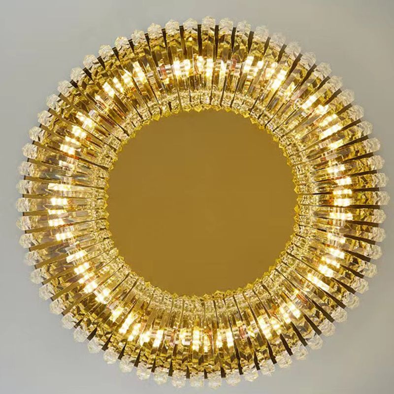 Geometric Flush Chandelier Lighting Contemporary Crystal Flush Mount Fixture