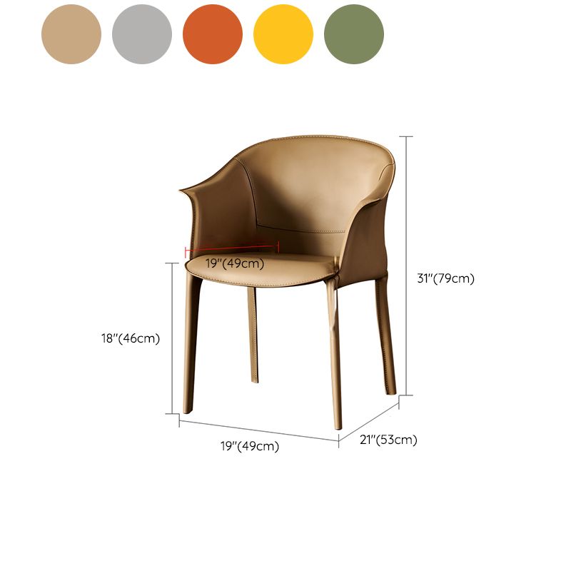 Contemporary Style Arm Chair Leather Dining Chair for Home Use