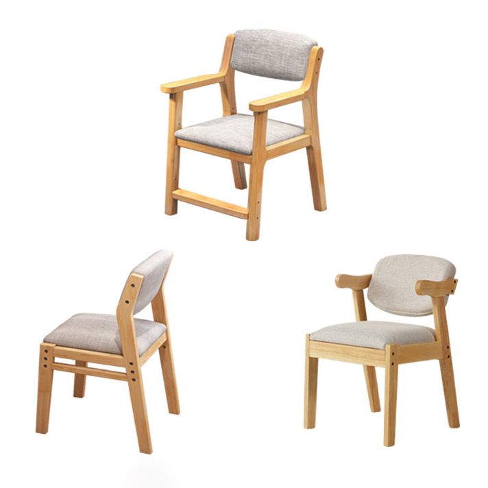 Contemporary Wood Side Chair Open Back Dining Side Arm Chair for Home Use