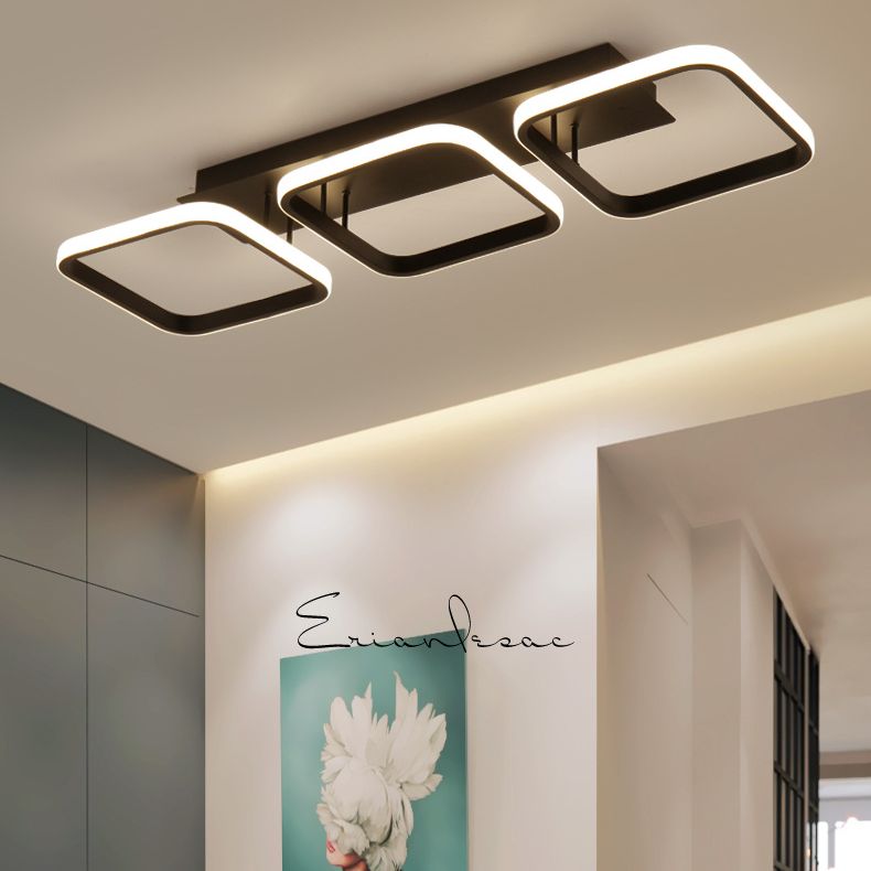 Geometric Semi Flush Mount Light Fixture Contemporary Acrylic Ceiling Mounted Fixture for Hallway
