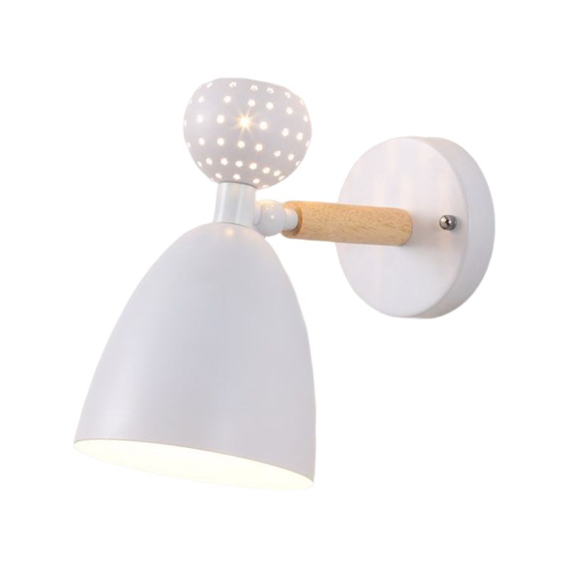 Contemporary Macaron Metal Wall Light Wood Lighting for Dining Room