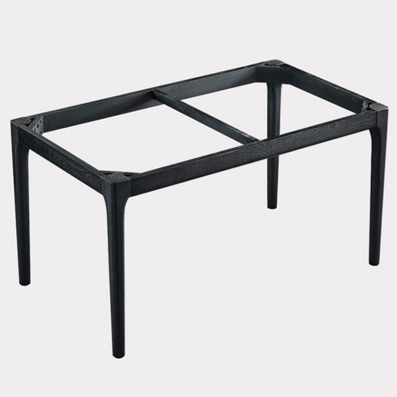 Modern Sintered Stone Dining Table Rectangular Table with Wood Four-leg