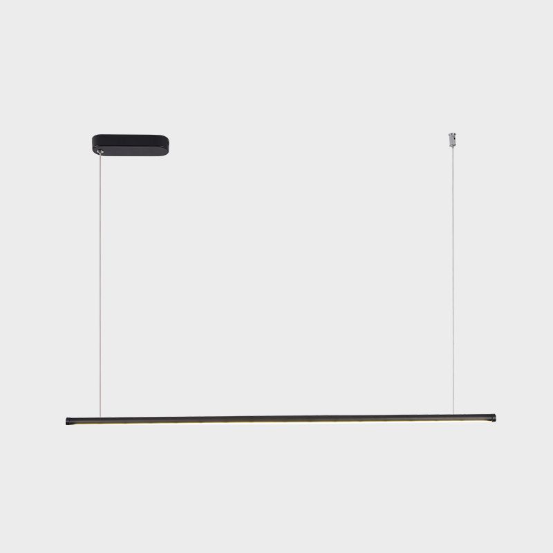 Moderne lineare Form Island Beleuchtung Idee Metal 1 Light Island Anhänger für Esszimmer