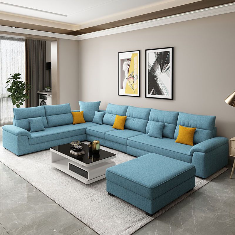 U-Shaped Sofa Sectional Pillow Top Arm Sectional Sofa Set with Pillows