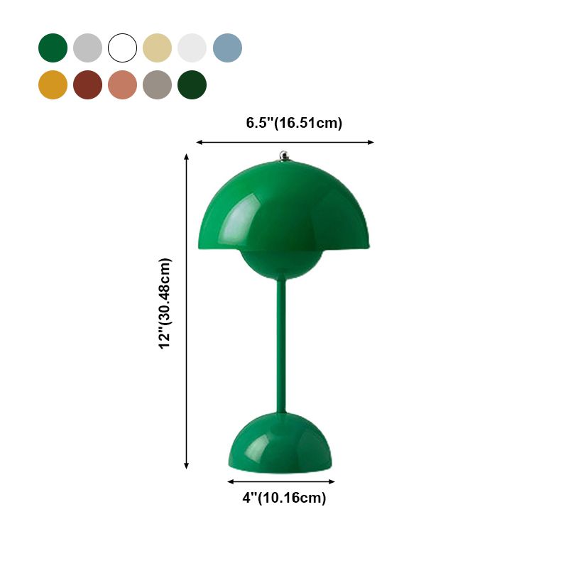 Modern Style Dome Night Table Lamp Metal One Light Nightstand Lamp