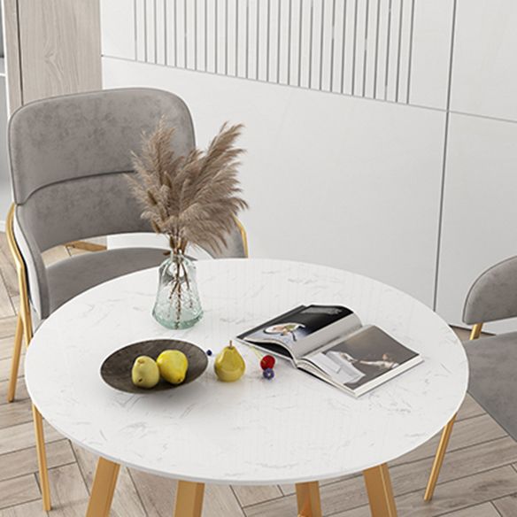 Traditional Faux Marble Top Dining Set with Gold Metallic Legs for Dining Furniture