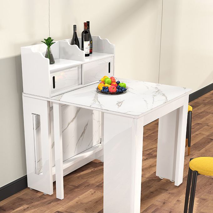 Contemporary Dining Table Rectangle Folding Dining Site Table,19.7"L x 31.5"W x 29.5"H