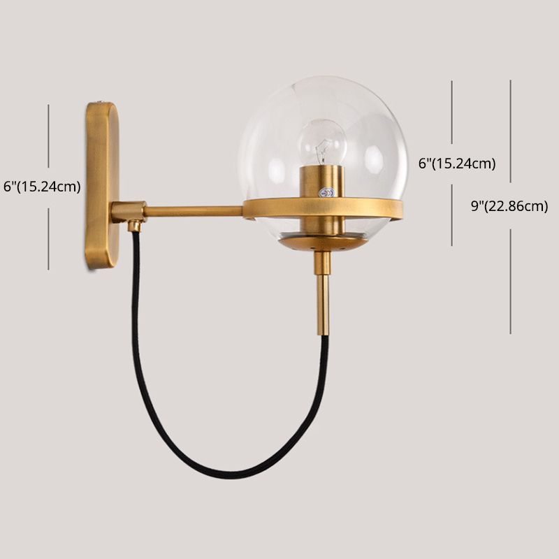 Globe Wandleuchte moderne minimalistische Glas 1 Lichtleuchten