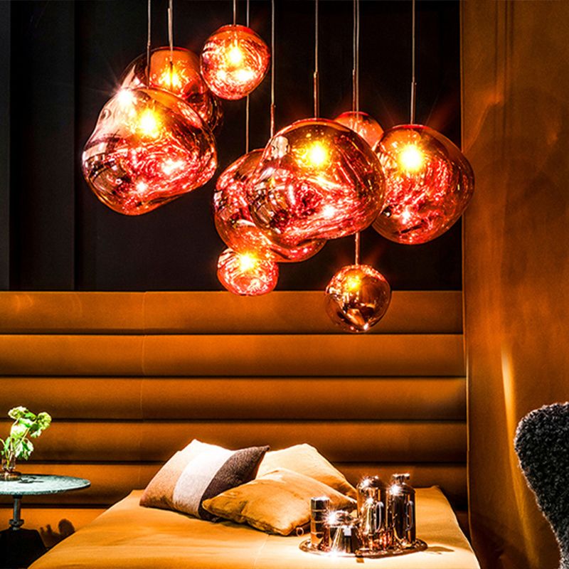 Suspension à un seul bulbe clair Nordic Round Hanging lampe pour le restaurant de salle à manger