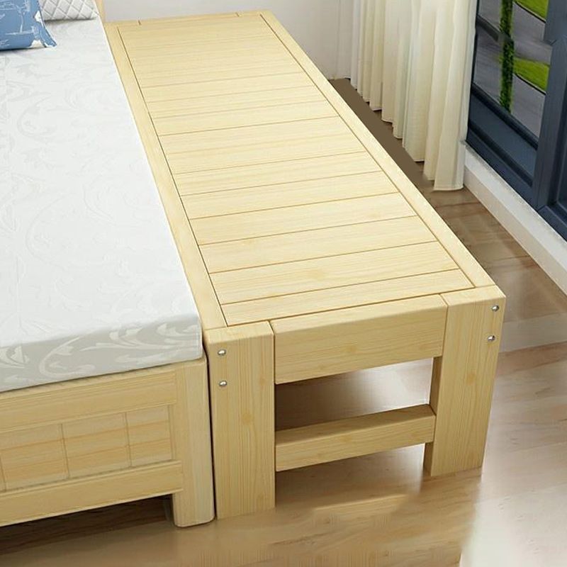 Wood Baby Crib with Mattress Modern Nursery Bed with Guardrail