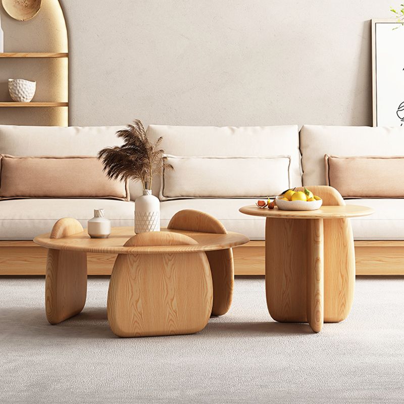 Contemporary Solid Wood Coffee Table Light Wood Coffee Cocktail Table