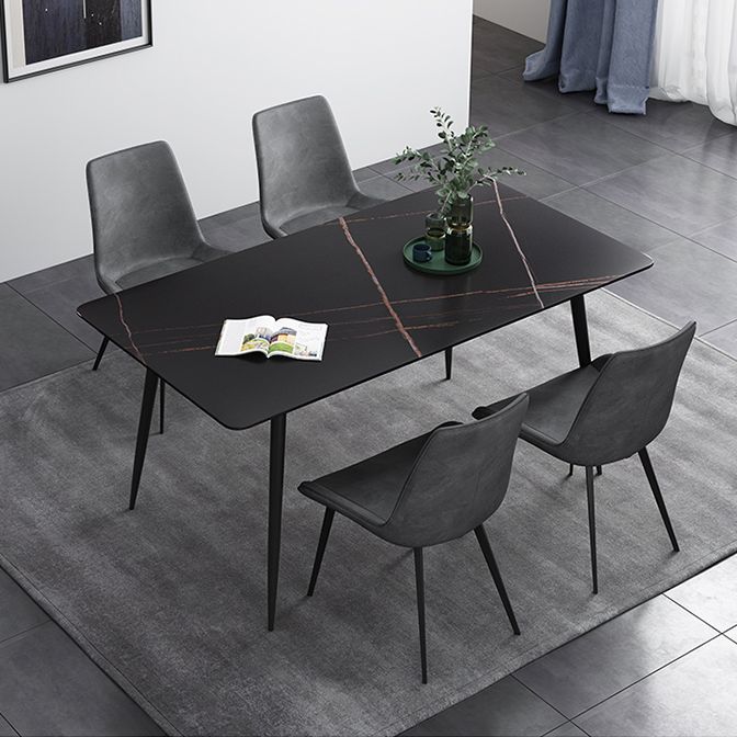 Mesa de comedor de estilo industrial rectangular Mesa fija de piedra sinterizada para cocina