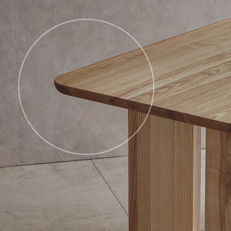 Modern Pine Solid Wood Table for Restaurant Rectangle Dining Table with Trestle Base