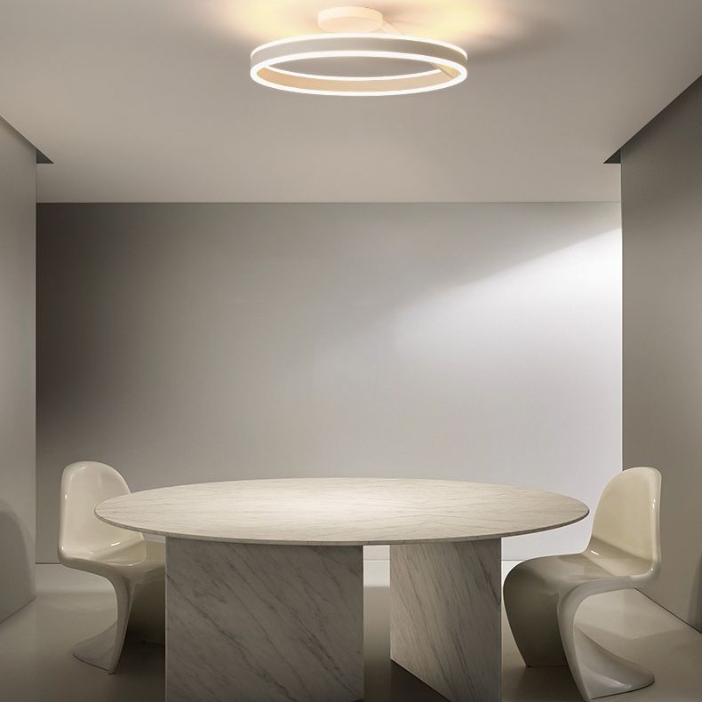 Luz empotrada LED de metal 1 luz de montaje semi empotrado de anillo de estilo moderno