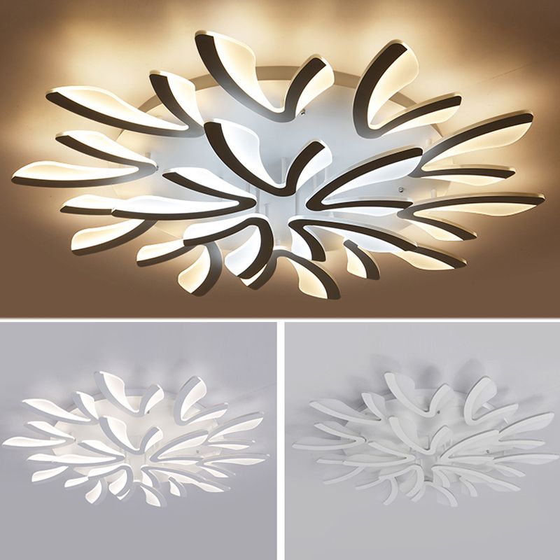 Multi - tête LED encastré salon plafonnier encastré moderne avec abat - jour acrylique