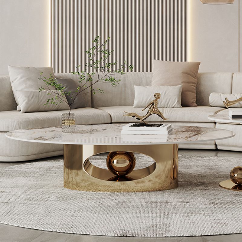 Slate Single Coffee Table Pedestal Glam Nesting Coffee Table Set