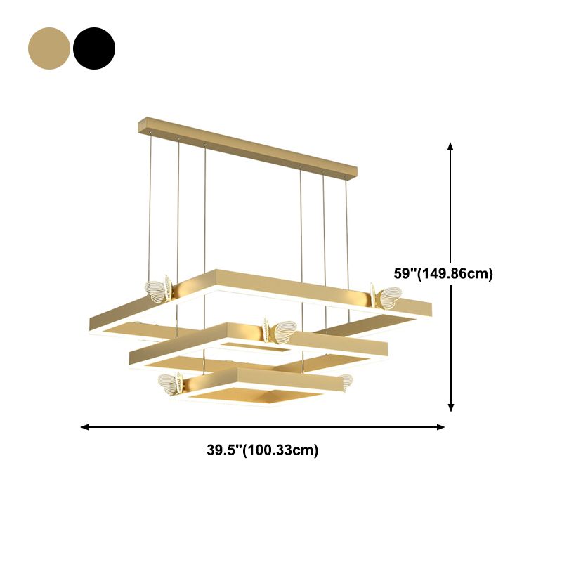 Square Shape Chandelier Lights Contemporary Metal Chandelier Lighting