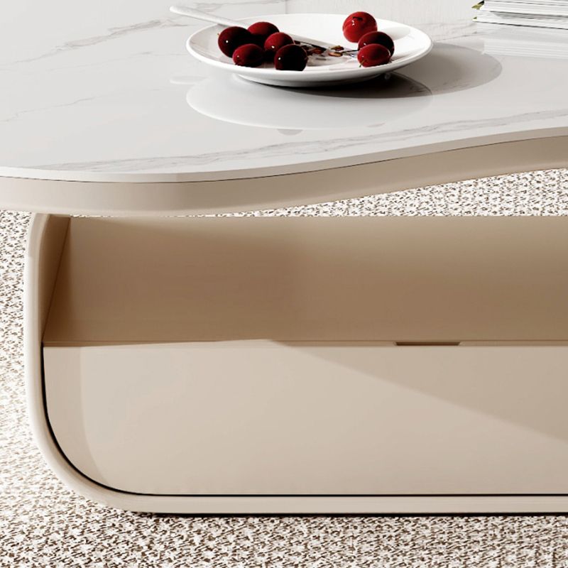Modern Coffee Table Free Form Single Coffee Table with Storage Drawer