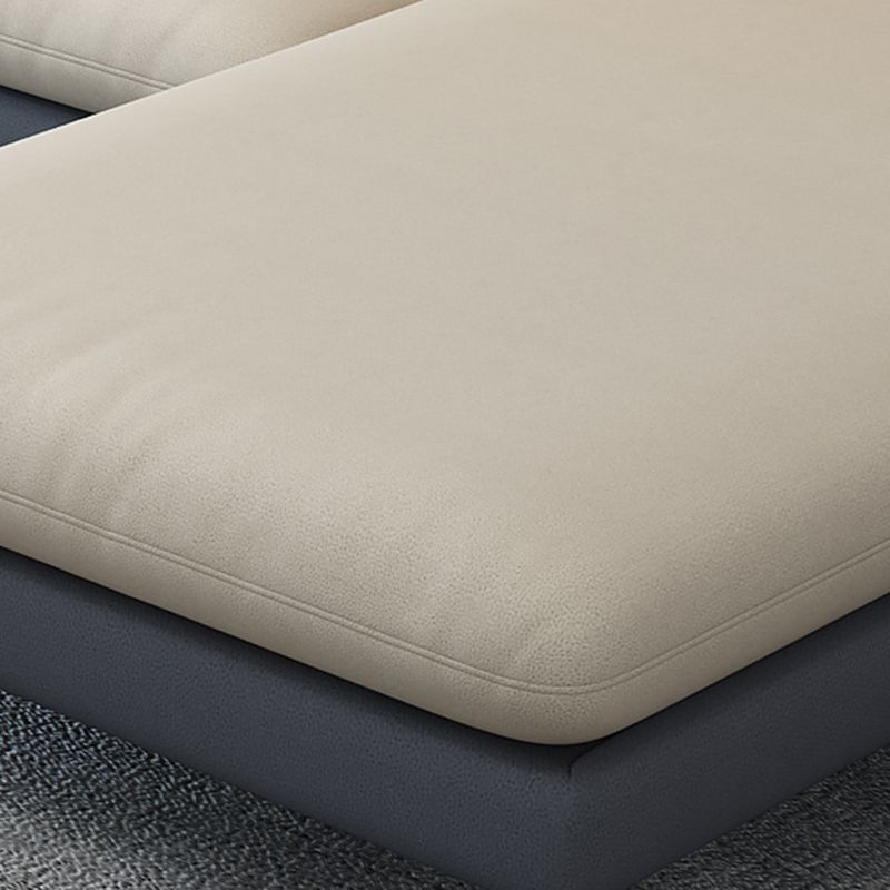 4-Seater L-Shape Sectional with Pillows Back and Slopped Arms