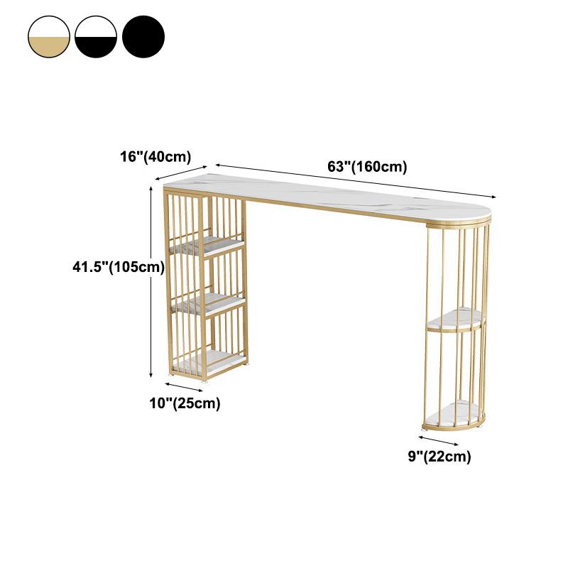 42-inch Height Cocktail Bar Table Nordic Metal Base Bar Height Storage Table