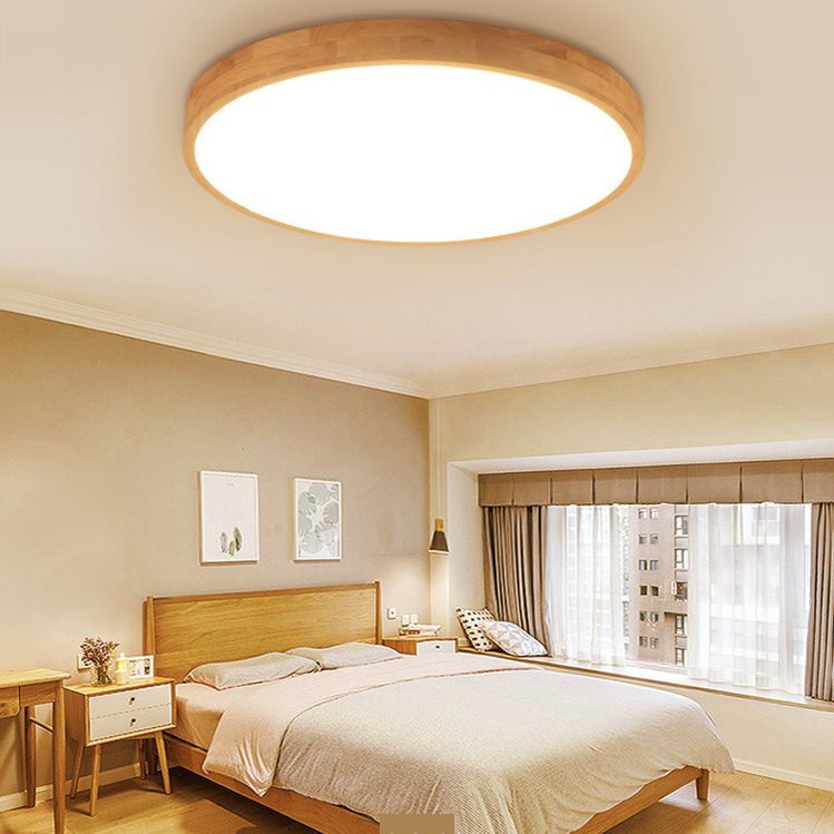 Lámpara de techo empotrada moderna, lámpara empotrada de madera