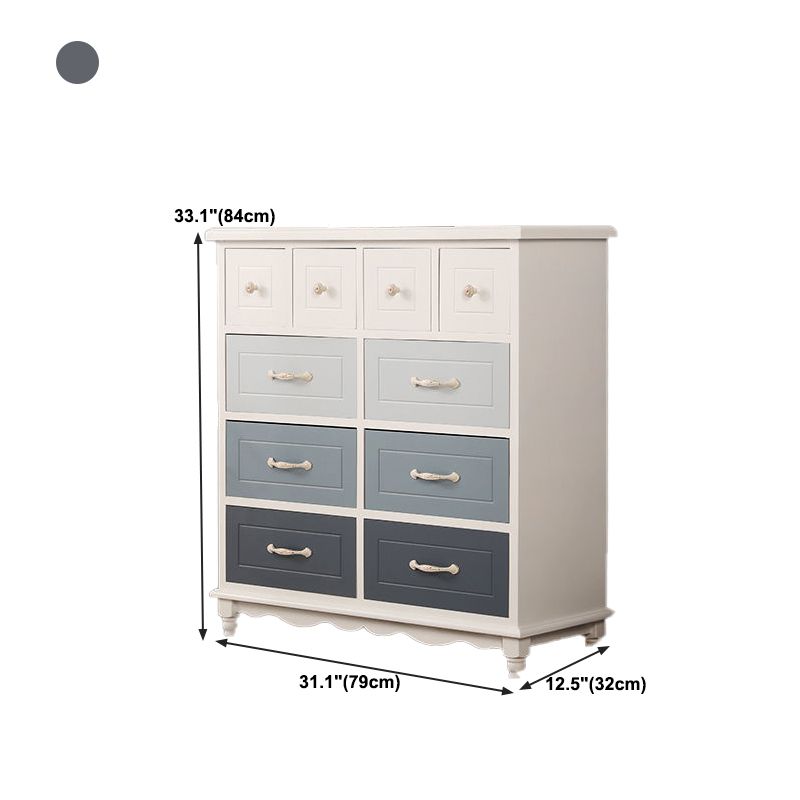 Modern Style Storage Chest Vertical Wood White Storage Chest Dresser with Drawers