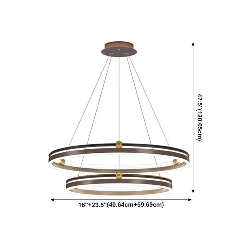 Modern Aluminum Chandelier Multi-Layer LED Chandelier Pendant Lamps for Living Room